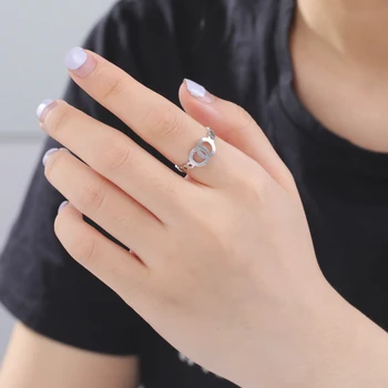 Cazador Nove Podesiva Šuplje Geometrijski ženski Prsten Od Nehrđajućeg Čelika Okrugli Krugovi Zaručnički Prsten za Vjenčanje Nakit Trendovi 2022 godine