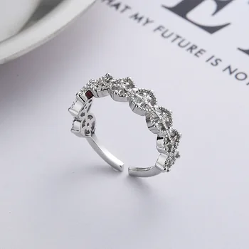 VENTFILLE 925 Sterling Srebra Geometrijski Trg Сверкающая Dijamant Korejski ženska Divlja Identitet Šuplje prsten