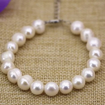 Topla rasprodaja prirodni 10-11 mm, bijela slatkovodni biseri nit blize perle, narukvice i narukvica ženska moda diy nakit 7,5 cm B3128