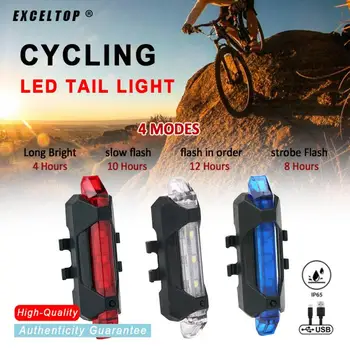 USB Punjiva Biciklistička Fenjer MTB Bicikl Prednji Stražnji Stražnji dugo Svjetlo Upozorenje o sigurnosti Vožnje biciklom Vodootporan Biciklistička Lantern Svjetiljka