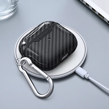 Luksuzni Zaštitna torbica Za Apple Airpods 3 S uzorkom od karbonskih Vlakana Pribor za slušalice za airpods 3 Torbica s anti-izgubljene insignia