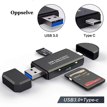 Tip C i Micro-USB i USB 3 U 1 OTG Čitač kartica velike brzine USB3.0 Univerzalni OTG TF/SD za Android-PC naslove Расширительные