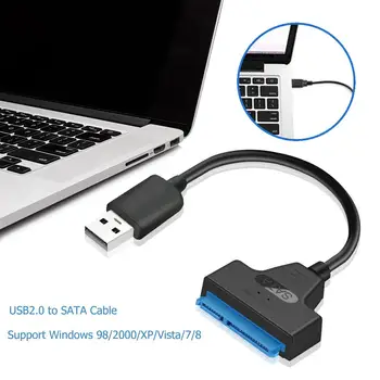 Bakar+ABS Shell 20 cm USB 2.0 SATA 22-pinski Adapter Bakrena Žica Jezgro i ABS Kabel za 2,5-inčnog tvrdog diska SSD Kompatibilan Win 98