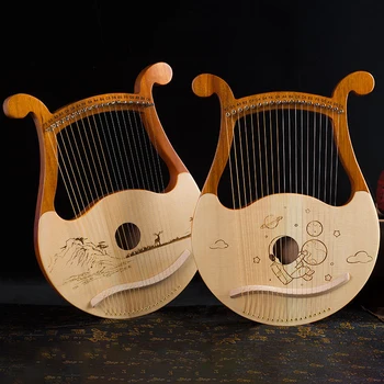 19 Струнная Harfa Lira Od Mahagonija Prijenosni Glazbeni Instrument Ključ Za Podešavanje Za Početnike Svemirski Lotos Divlja Guska Lako Naučiti