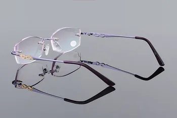 BCLEAR Klasične ženske naočale za čitanje s dijamant-trim od visoko-kvalitetne metalne legure rimless elegantne ženske naočale za čitanje