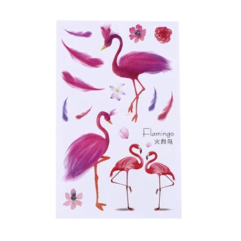 Cool Vodootporan Privremene Tetovaže Flamingo Naljepnice s Uzorkom Vatrena Tetovaža Oznaka Na Ramenu Ukras Na Ruku Tattoo Naljepnice