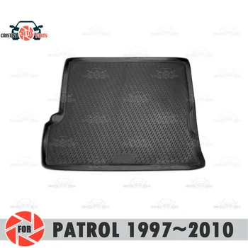 Tepih prtljažnika za Nissan Patrol 1997~2010 miš poda prtljažnika нескользящие poliuretanske zaštita od prljavštine u unutrašnjosti prtljažnika stil vozila