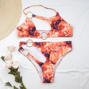 Nove ljetne bič s visokim cutaway Bikini Kupaći kostimi za žene Brazilski bikini kupaći kostim Seksi kupaći kostim Push-up Odjeća za plivanje 2021 Plaža odjeća
