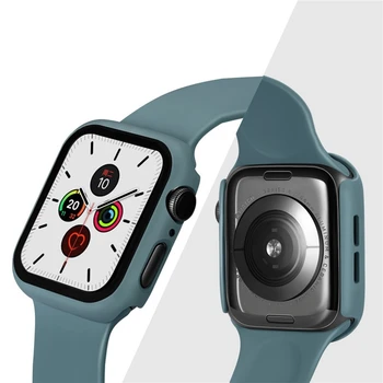 Puna kapa za Apple Watch serija 7 SE 6 5 4 3 mat plastični branik tvrdi kostur torbica sa staklenim folijom za zaštitu ekrana iWatch