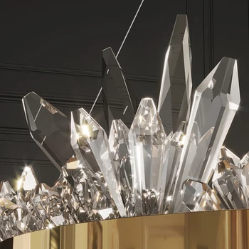 Dizajn crown led osvjetljenje luster za dnevni boravak raskošan zlatni kućni dekor rotirajući kristalna lampa spavaća soba, blagovaonica lampa