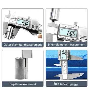 Digitalni штангенциркуль 0-150 mm 0,01 mm od nehrđajućeg čelika e čeljusti metrički / inčni mikrometra mjerni alati