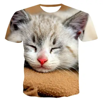 3D ispis slatko serija mačke majica s kratkim rukavima izravne prodaje tvornice 2020 novi godišnji top s toplom prodaje