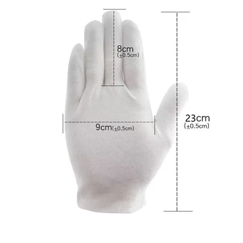 4 kom. Bijele formalne uniformu rukavice Ženske, muške pamučne rukavice za ruke za Zaštitu od sunca Parada Smoking Odijelo Čast Nakit Rukavice za vožnju