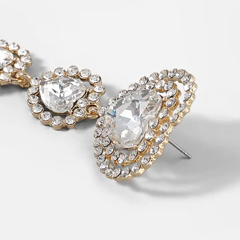 Novi Luksuzni Sjajna vještački dijamant u obliku srca Privjesak Ženske Naušnice dinner party Moda Vjenčanje Izjava Nakit Pribor