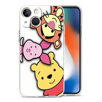 Winnie Pooh je Slatka Medvjed Jeftini torbica za iPhone 11 12 13 Pro Max 12Mini 13Mini Poklopac Kućišta Prozirna vreća za tela Fundas