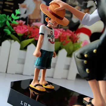 17 cm Cijeli Anime Lik Crvena Kosa Ponytails Slamnati šešir Luffy Figurica Čvrsta Figura Model dekoracije rođendana