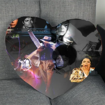 Izrađen Po mjeri jastučnicu Michaela Jacksona u obliku srca na munje Jastučnicu Satin soft bez blijedi Jastučnicu Kućni Tekstil, Dekorativne