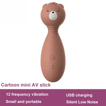 USB punjenje AV-Poglavica Vibratori Mali Medvjedić Vibrator Stimulator klitorisa Seks-igračke za žene 12 Frekvencijski Masažu vagine je G-točka