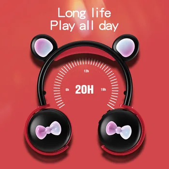 Slatka Bear uši Bežična Bluetooth kompatibilne slušalice BK7 Crtani LED Slušalice s kopčom na glavu Za dječje darove Moderan dizajn