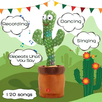 Танцующий Kaktus Pliš Igračku Govori Kaktus Igračka Pjevanju Kaktus Igračka s pozadinskim Osvjetljenjem Električna Račun Kaktus Plišani za Igru s Djetetom