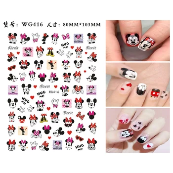 Disney Mickey Minnie Mouse Naljepnice za nokte Djecu Božićne darove za djevojčice Vodootporan Modni Naljepnice za manikuru Pribor Dekor
