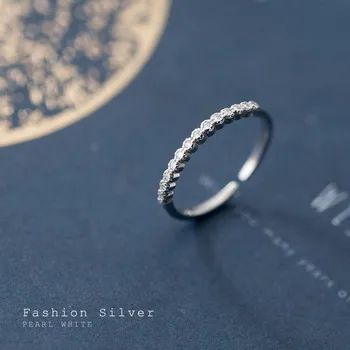 WOOZU Ovom Srebro 925 sterling Klasične Inicijali V Cirkon Otvaraju Prsten na prst Za žene Elegantan Smještaj Izjava Najverovatnije poklon