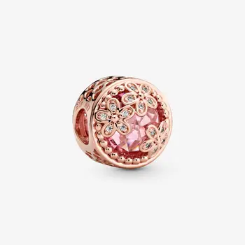 925 prata rosa ouro abelha em forma coração de flor floco de neve pingente adequado para pulseira pandora joias de contas de pra