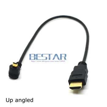 Kut lakta Micro HDMI-kompatibilan (tip D) na HDMI (Tip A) Kabel 30 cm (1 ft Pozlaćena 3D 4K 1080p microHDMI Audio