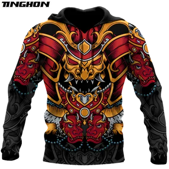 Jesenski modni Retro Hoodies Predivna Samuraj oklop 3D tiskani hoodies Unisex pulover na munje Svakodnevni ulični odjeća Harajuku WS83