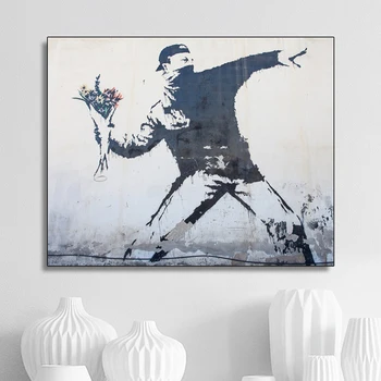 Klasični Grafita Banksy Art Slikarstva na Platnu i kaligrafija Skandinavski Modni Plakata i grafika Ukras Kuće Zidni Umjetnička slika