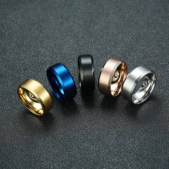 LETAPI 2021 Nova Moda 8 mm, Srebrne Boje Za muškarce Zaručnički Prsten Od Nehrđajućeg Čelika Nikad Ne Blijede