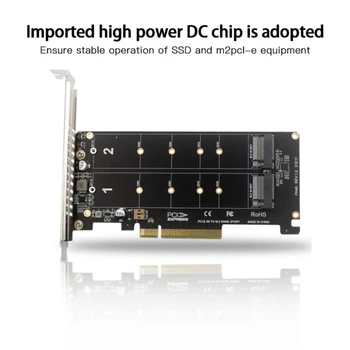 PCI-EX8 Двухдисковый NVME M. 2 MKEY SSD RAID Polje Adapter za Proširenje Matična ploča PCI-E Split-karta za ubrzanje