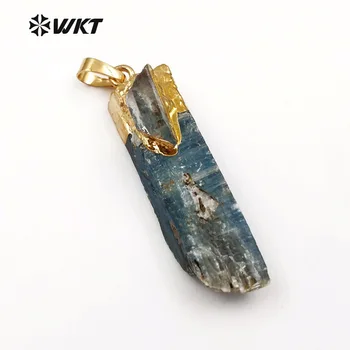 WT-P1390 WKT Veliko privjesci od prirodnog kamena proizvoljne veličine dug bar plava каянит s ovjesom od bijelog kamena za izradu ogrlice