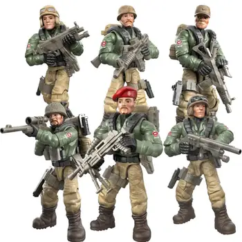Modeliranje ww2 Vukovi poseban tim za napad figurice vojnika mega gradbeni blok je moderno vojno oružje pištolj cigle igračke