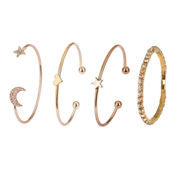 Skup ženske narukvice od 4 komada mikro-umetak mjesec, zvijezde i цирконов narukvice ewelry nakit za žene narukvica za žene