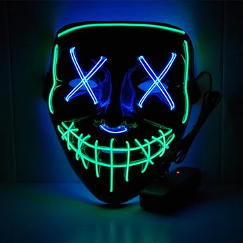 Halloween LED Maska Čišćenje Maske Izbori Maskara Костюмированная college Pali Šareni Maska Svijetli U Mraku Cosplay Led Treperi Maska
