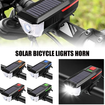 Prednja lampa za bicikl s рожком USB na solarne baterije Punjiva 3 Načina T6 LED svjetiljka Upozorenje o sigurnosti Pribor za bicikl