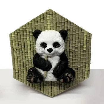 Aouke DIY Ukras za pečenje kolača Bambusa Panda Silikonska Forma Kuhinjski Alat Za Pečenje Čokolade oblik Životinja Panda Bamboo Silikonska Forma
