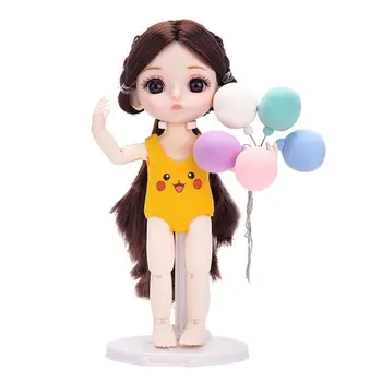 16 cm Slatka Crtani Lutka Mala Djevojčica Dressup Makeover Igračke Za djevojčice Poklon Lutke i Moderan Odjeća Slatka Lutka
