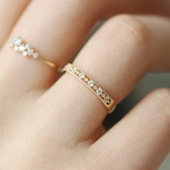 Jednostavne Vjenčani prsten s pečatom S925 za žene Nakit od cirkonija Luksuzni Srebrna Boja Vjenčanja Donje par prsten za vjenčanje