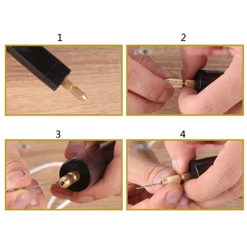 Mini-Električna Bušilica Ručni Set Vježbi Set za izradu nakita od epoksida Drvenih Zanatskih Alata 5 U USB Priključak Odvijač Set alata