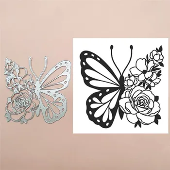 Novi Cvijet Leptira Metalne Šablone za bušenje za Scrapbooking Pečat/photo gallery Ukrasni reljefni DIY Papir Razglednice