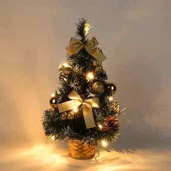 40 cm 20led Božićno Drvce Cvjetnih Košarica Stolni Mini Umjetna Novogodišnji Ukras Dar Za Ukrašavanje Kuće Zlato Srebro Crvena Boja