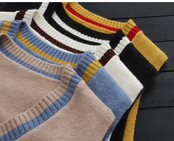 Ženski pletene prsluk ženski 2021 proljeće-jesen moda novi džemper bez rukava sa V-izrez ženski džemper