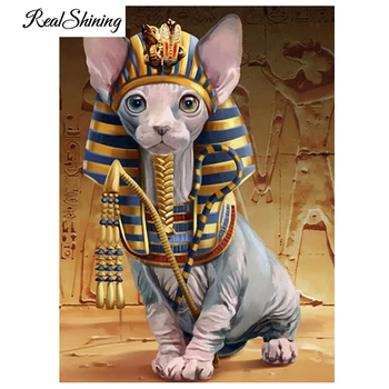 5d diy diamond slikarstvo sfinge mačke egipatski stil uzorak križićima vez mozaik slikarstvo rhinestones ukras FS5627
