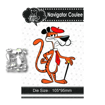 Gepard divlja mačka uzima šešir kravata trske crtani novi die dies2022 rezanje metala album za albume galerija fotografija uređenje DIY kartice zanat kalup