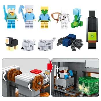 Moj Svijet Gradivni Blokovi Kompatibilne LegoINGLYS Mina Mini-Figurice u Planinskim Pećinama Modul Cigle Igračke Za Djecu