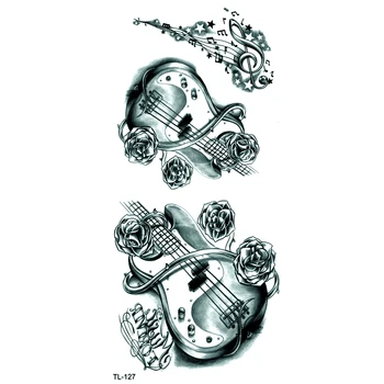Violina Vodootporan Privremene Tetovaže Za muškarce Glazba Tetovaže Henna Tattoo Naljepnice Ljepota Violina Dječje Tetovaža za djevojčice