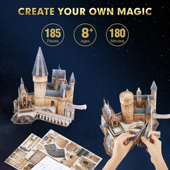 CubicFun 3D Puzzle Harry Potter Hogwarts Hall Model 187 kom. 4D panoramu grada Velike Građevinske Setove rođendan Darove za odrasle Djece