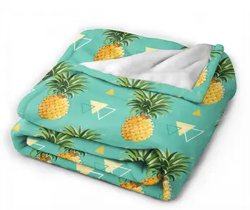 Bacanje Deka Ananas Art Super Mekani Flanel Luksuzna Krevet Kauč Pokrivač za Sva godišnja Doba 60